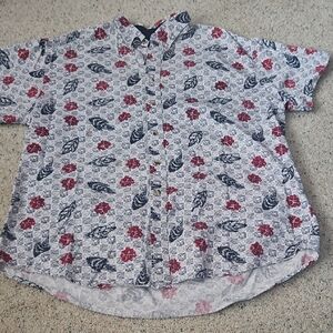 Trader Bay Navy and Red Patterned Shirt